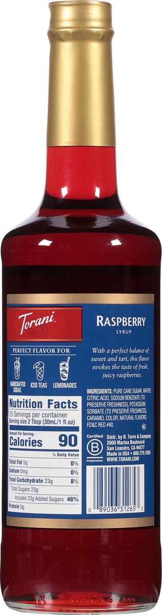 slide 9 of 13, Torani Raspberry Coffee Syrup - 25.4 fl oz, 25.4 fl oz