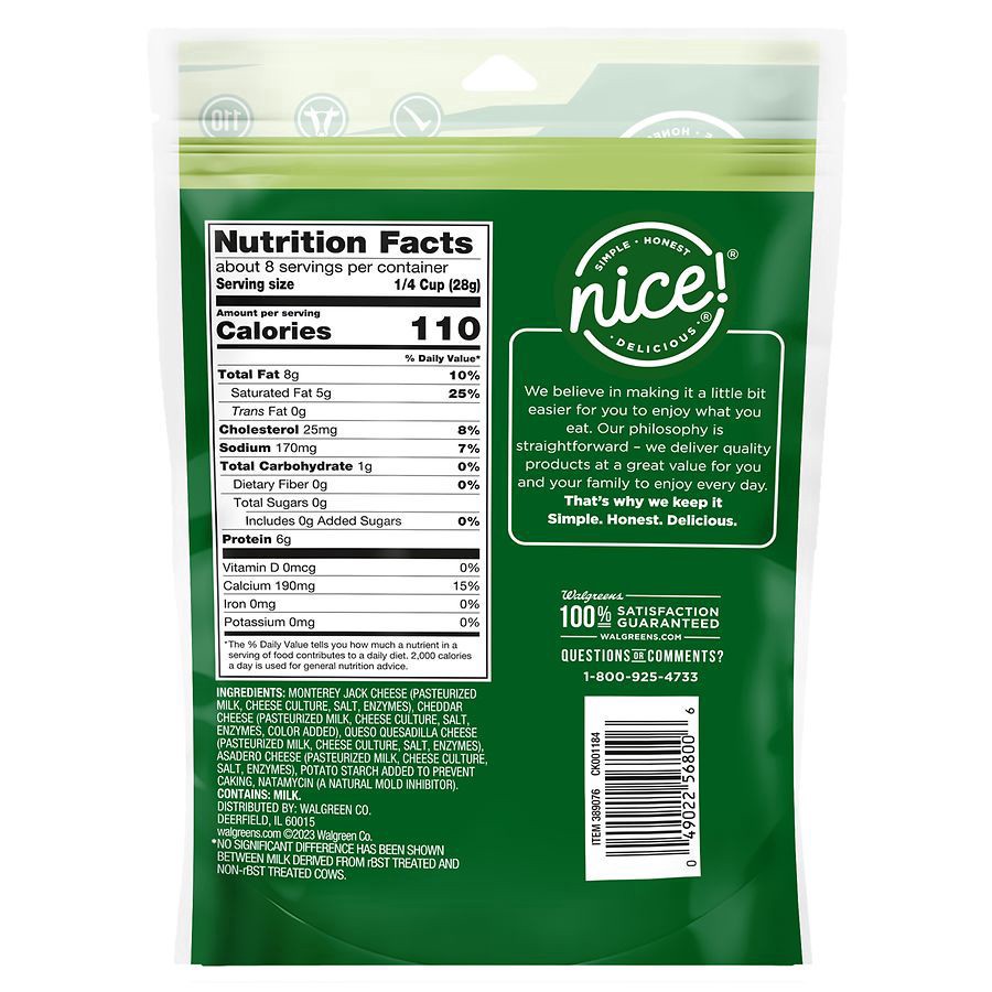 slide 5 of 5, Nice! Mexican Style Blend Shredded Cheese Mexican Style Blend, 8 oz