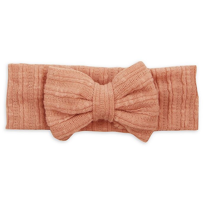 slide 1 of 1, Tiny Treasures Knit Bow Headband - Mauve, 1 ct