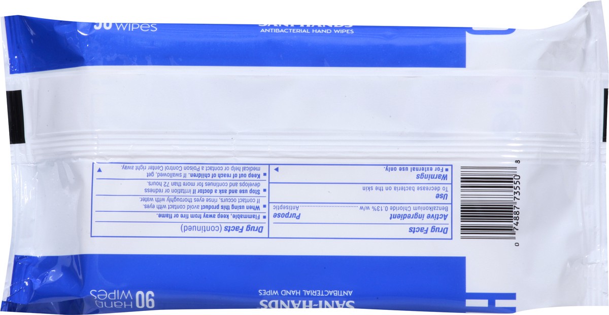 slide 9 of 9, Nice 'n Clean Sani-Hands Antibacterial Hand Wipes 90 ea, 90 ct