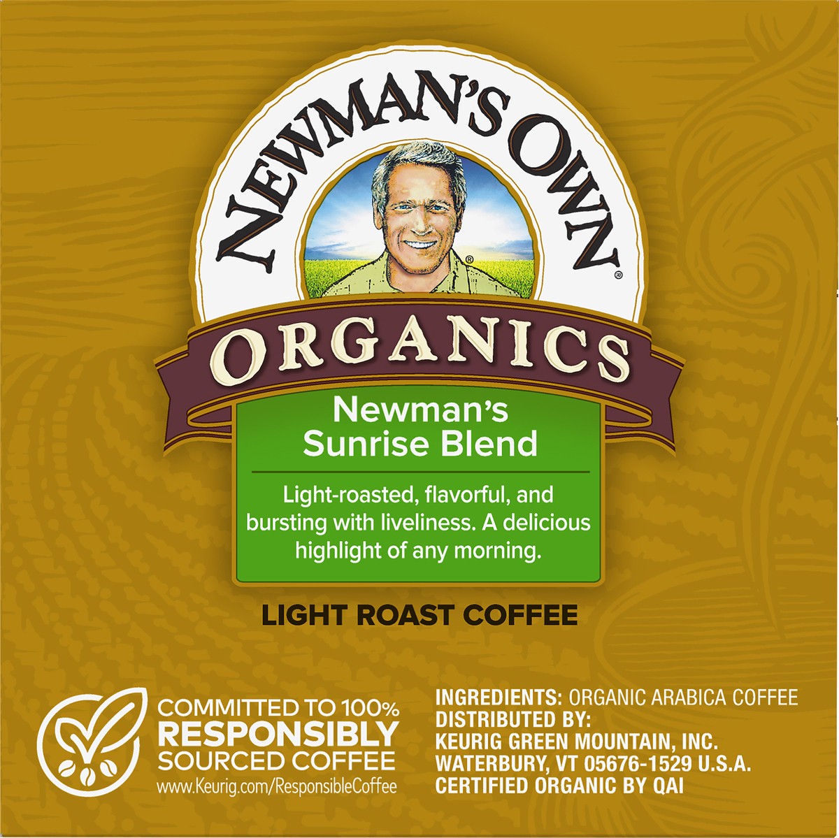 slide 9 of 11, Newman's Own Sunrise Blend, Keurig Single-Serve K-Cup Pods, Light Roast Coffee, 12 Count, 12 ct