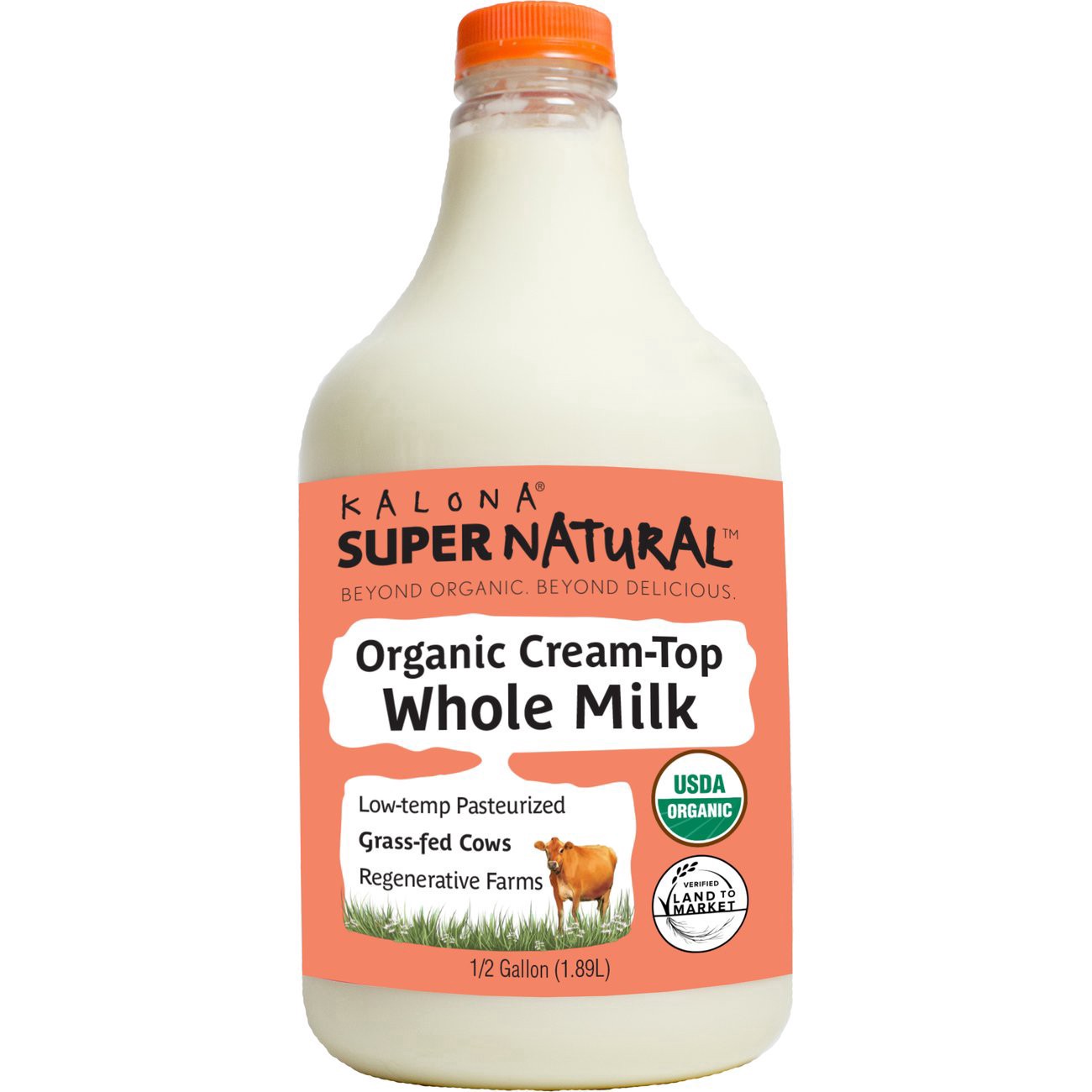 slide 1 of 1, Kalona Super Natural Organic Whole Milk - 1/2 gal, 1/2 gal