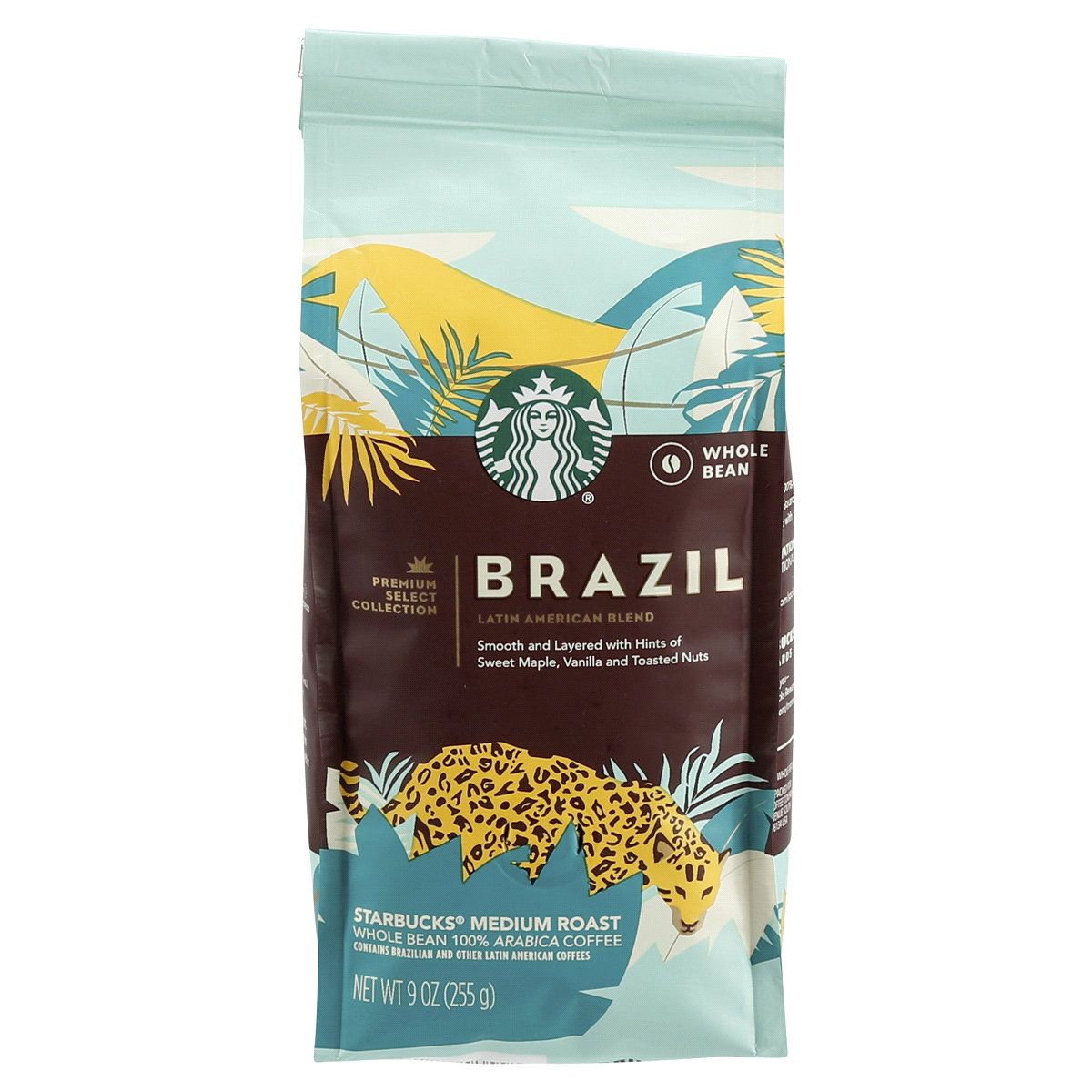 slide 1 of 6, Starbucks Brazil Medium Roast Whole Bean Coffee - 9 oz, 9 oz