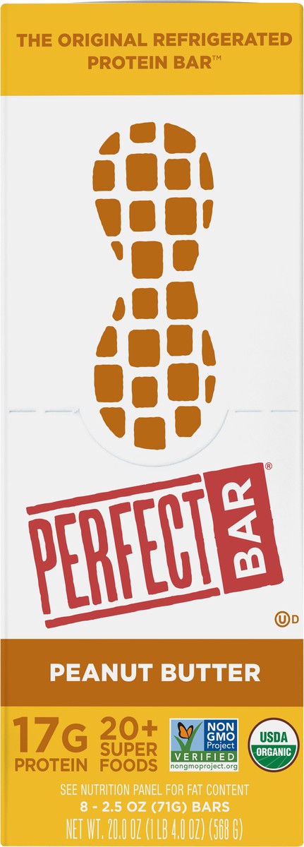 slide 2 of 9, Perfect Bar Original Refrigerated Protein Bar, Peanut Butter, 2.5 Ounce Bar, 8 Count, 20 oz