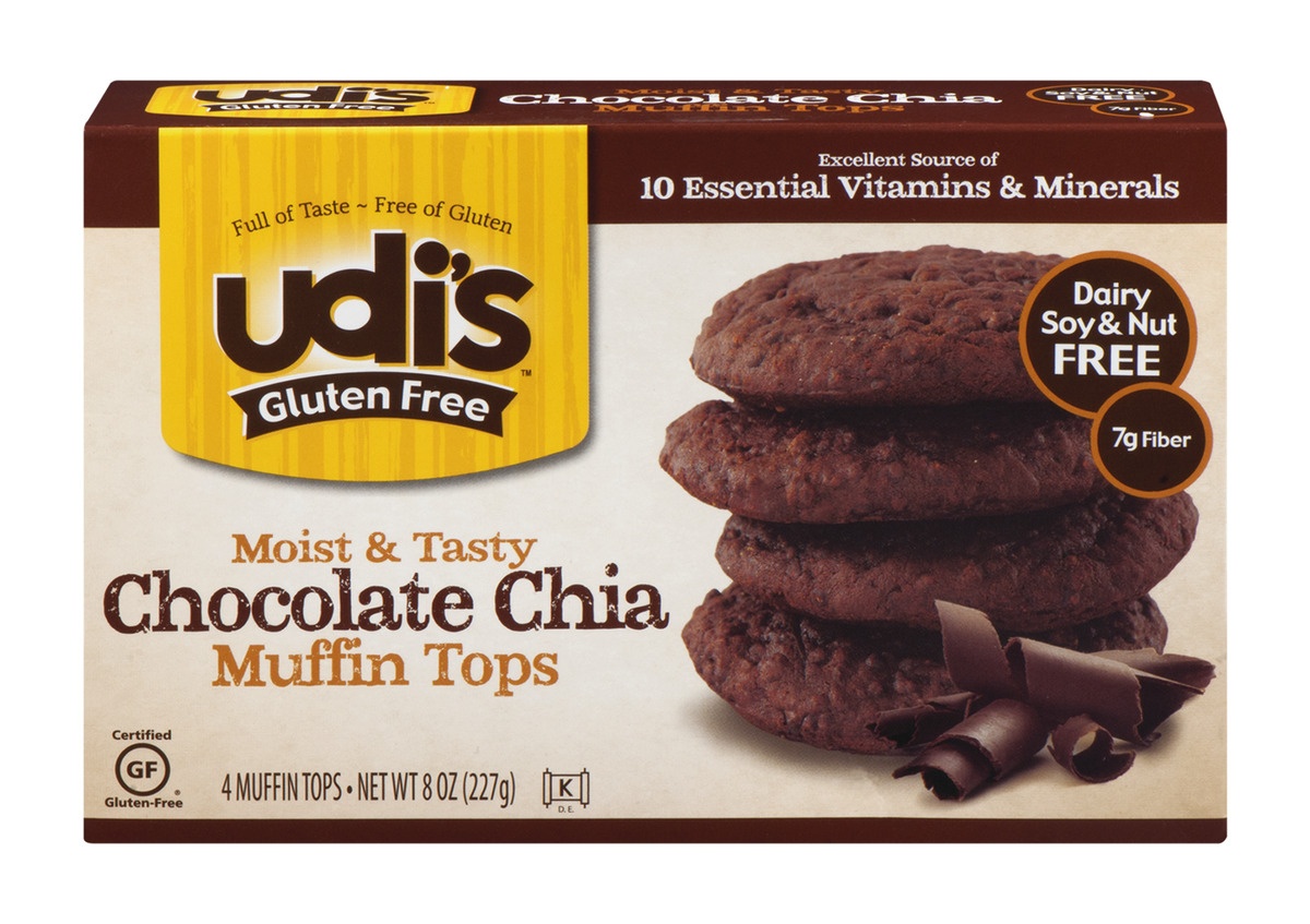 slide 1 of 1, Udi's Muffin Top Chocolate, 4 ct; 8 oz