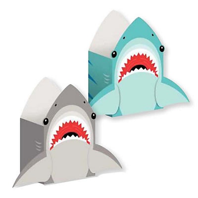 slide 1 of 1, Creative Converting Shark Party Treat Bags with Attachment, 8 ct