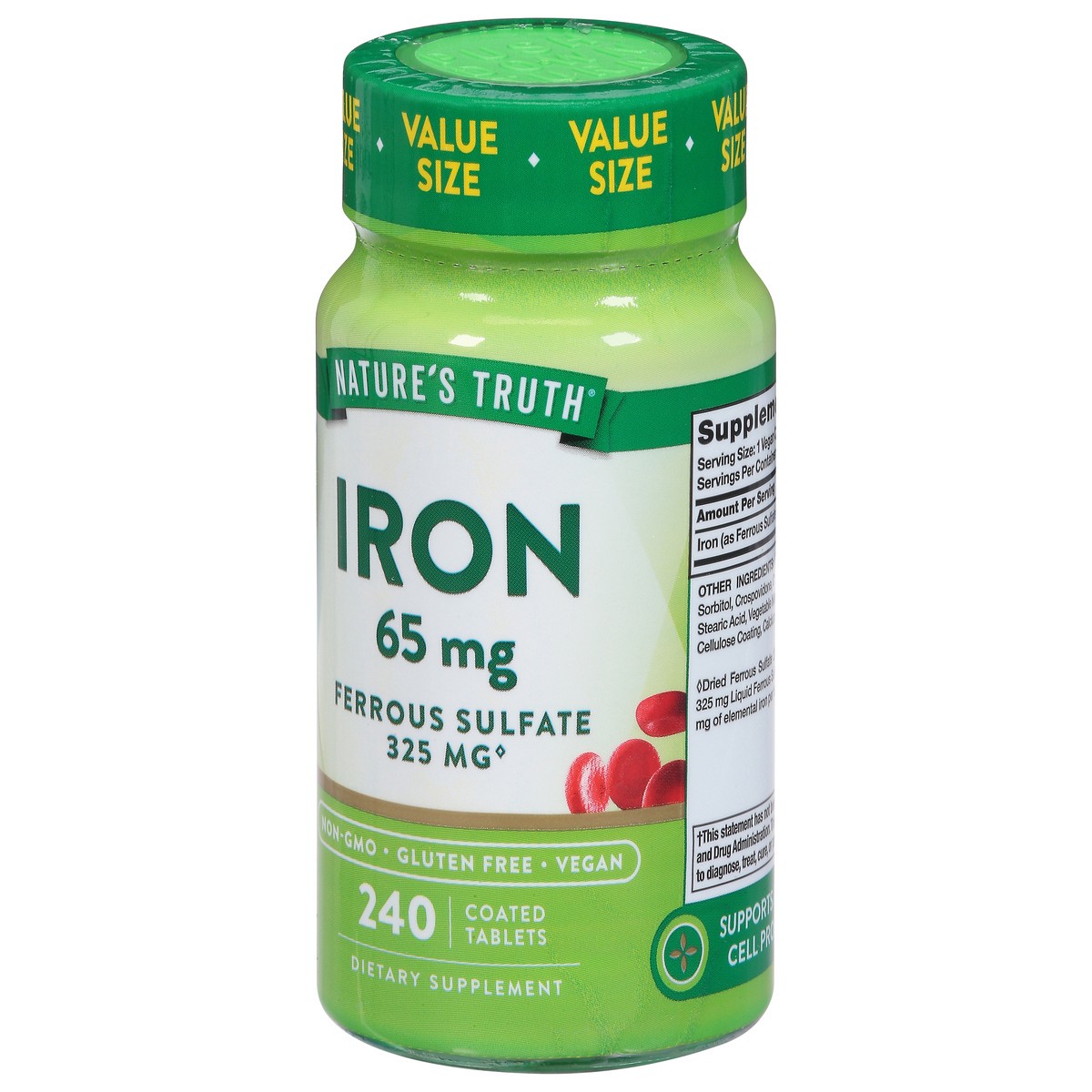 slide 8 of 13, Nature's Truth Iron 240 Tablets Value Size, 240 ct