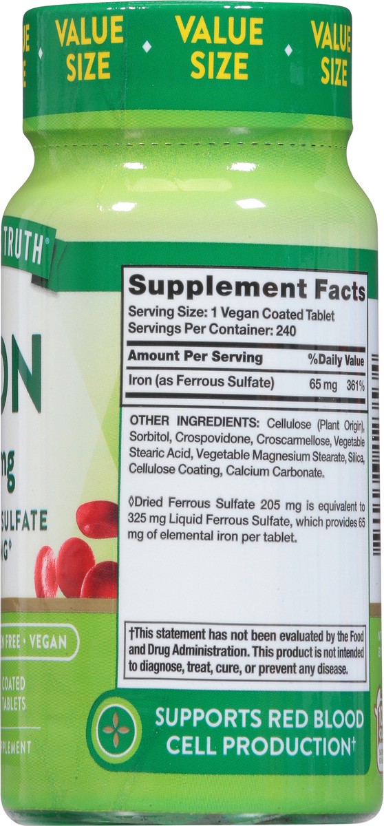 slide 13 of 13, Nature's Truth Iron 240 Tablets Value Size, 240 ct