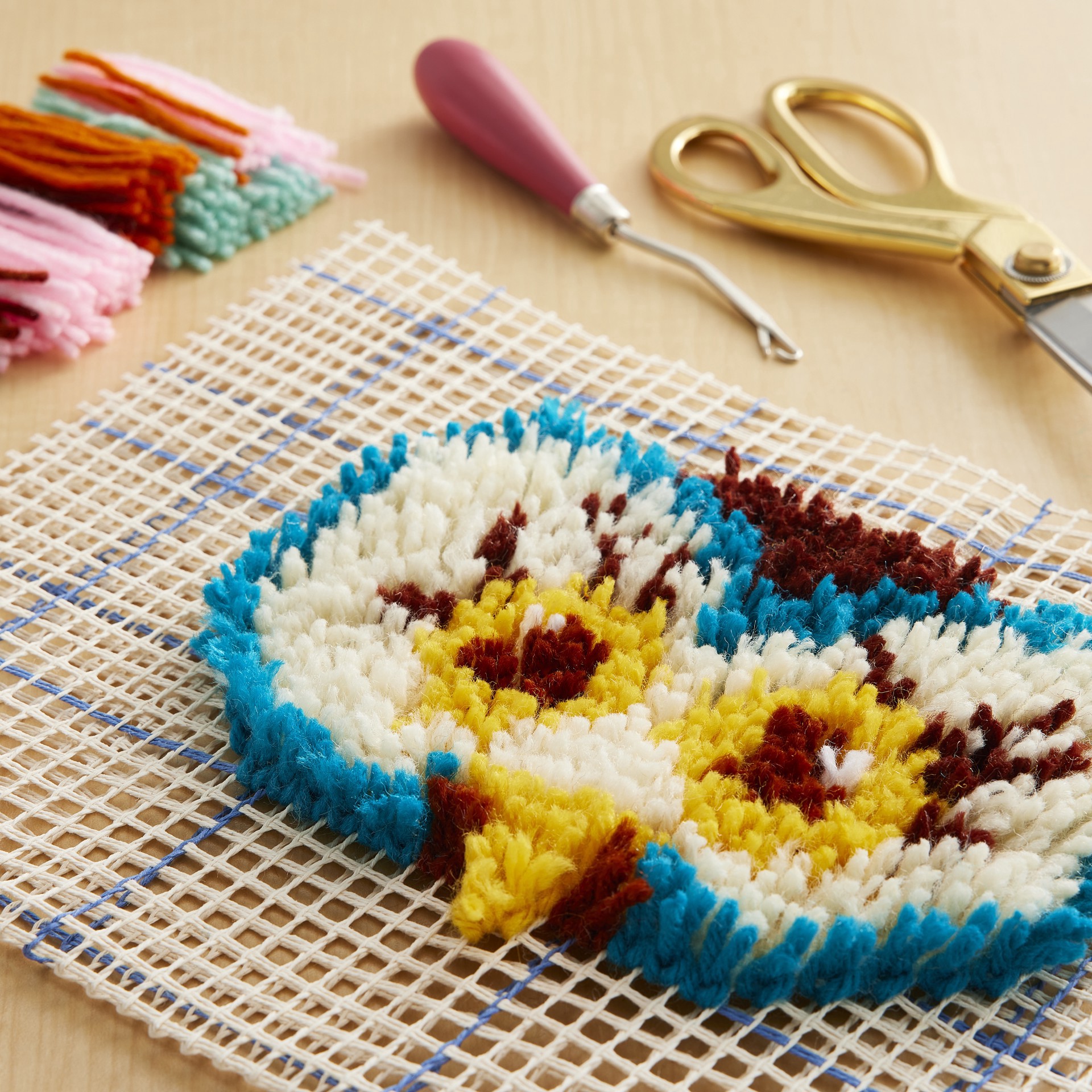 slide 4 of 5, Wonderart Hoot Hoot Latch Hook Kit, 12 in x 12 in