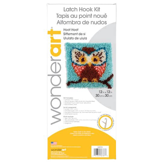 slide 1 of 5, Wonderart Hoot Hoot Latch Hook Kit, 12 in x 12 in