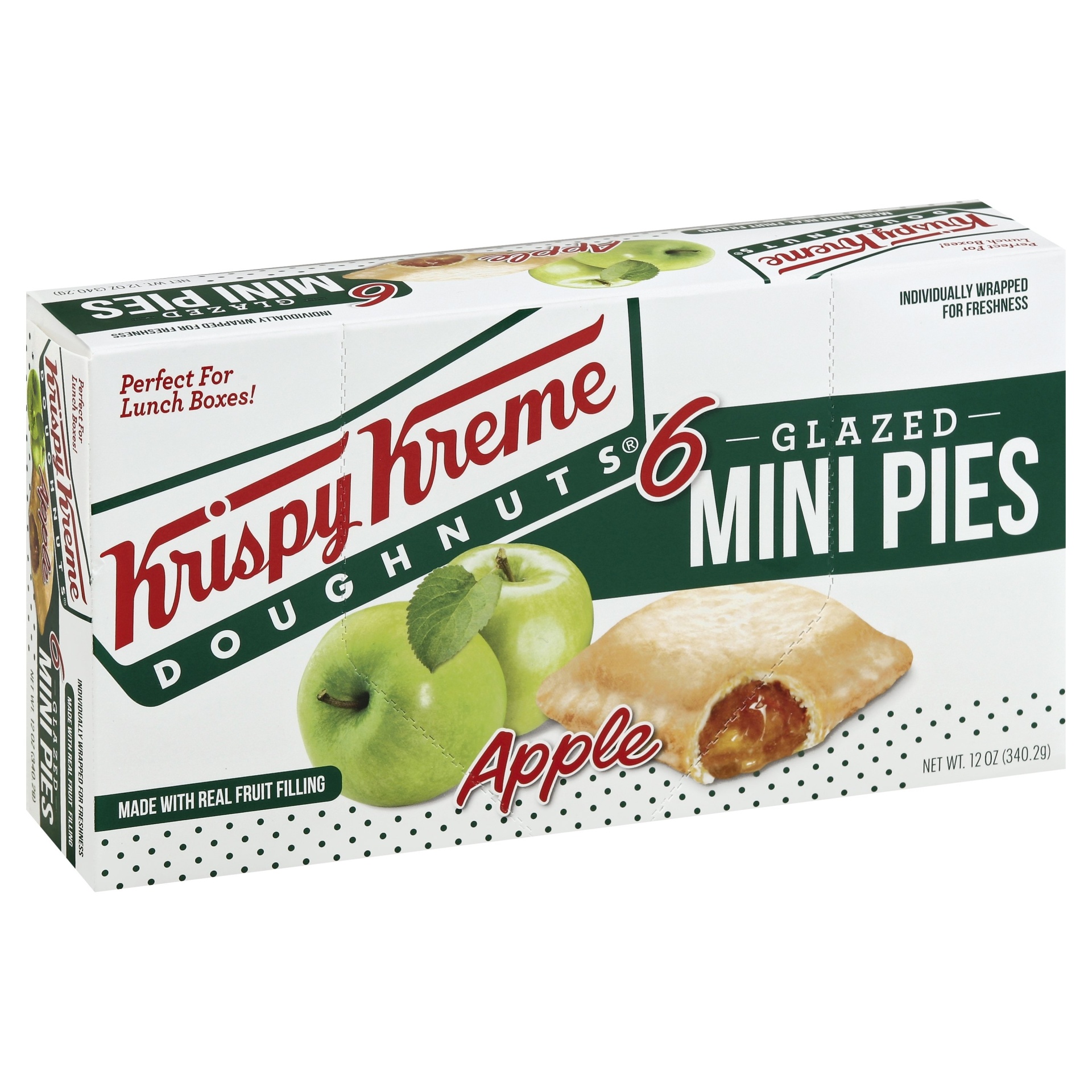 slide 1 of 1, Krispy Kreme Glazed Mini Apple Pies, 6 ct