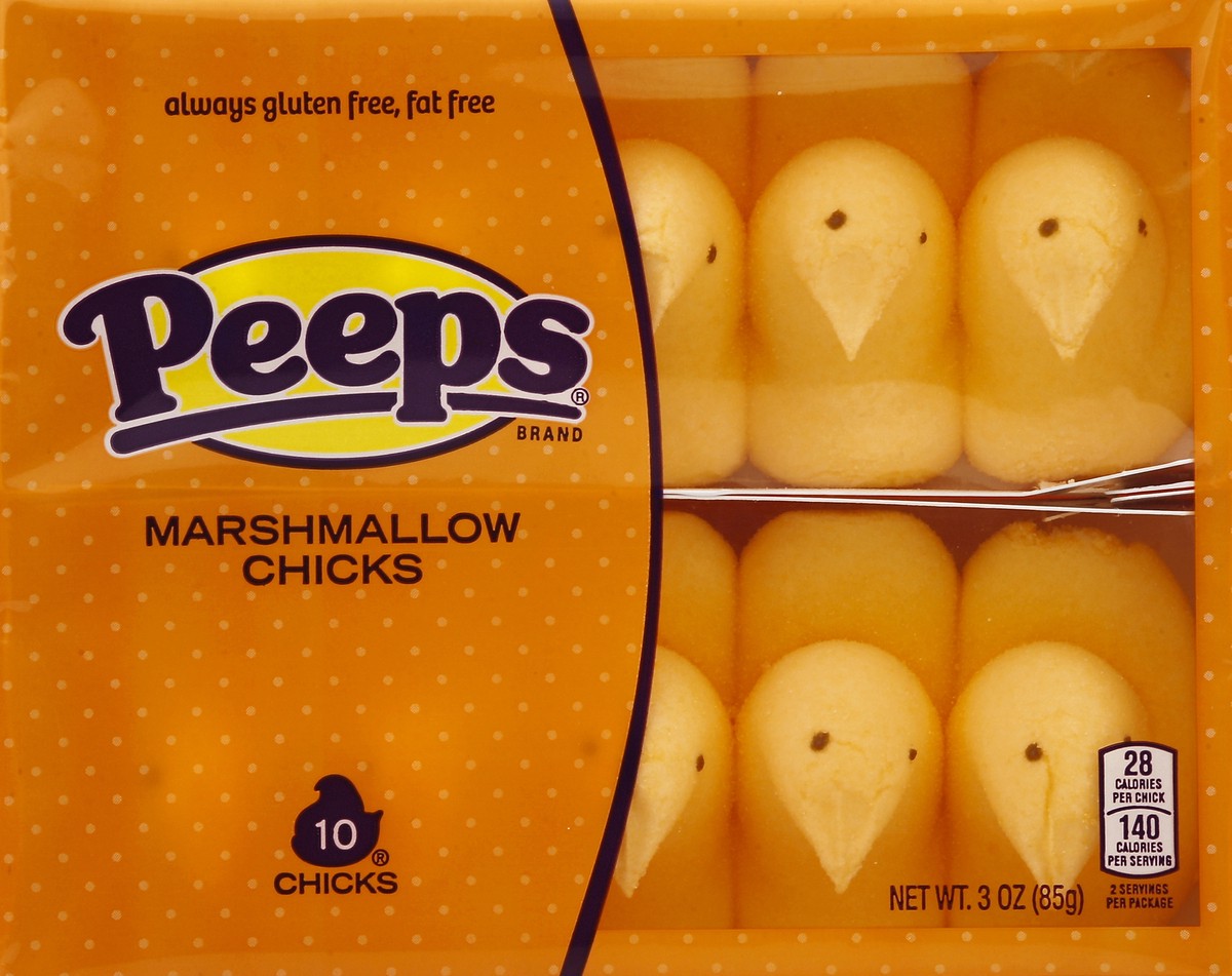 slide 4 of 4, Peeps Marshmallow Chicks Orange, 10 ct; 3 oz