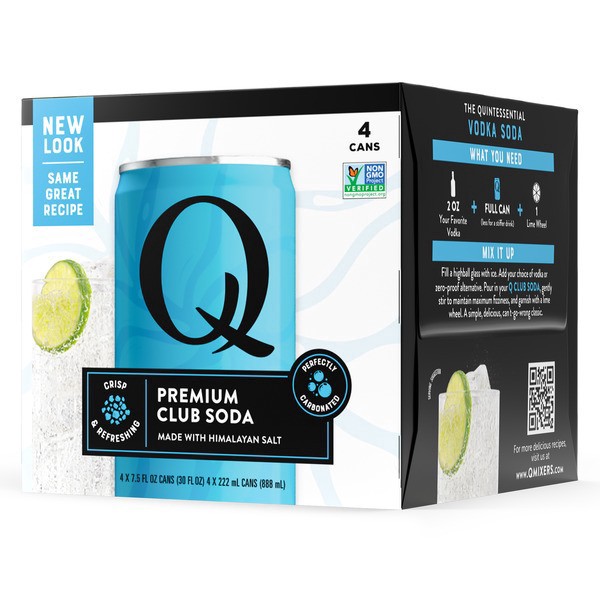 slide 1 of 1, Q Mixers Club Soda, Premium Cocktail Mixer, 25.4 fl oz