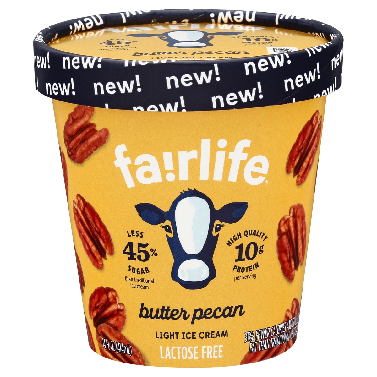 slide 1 of 1, fairlife Light Ice Cream, Lactose Free, Butter Pecan, 14 oz
