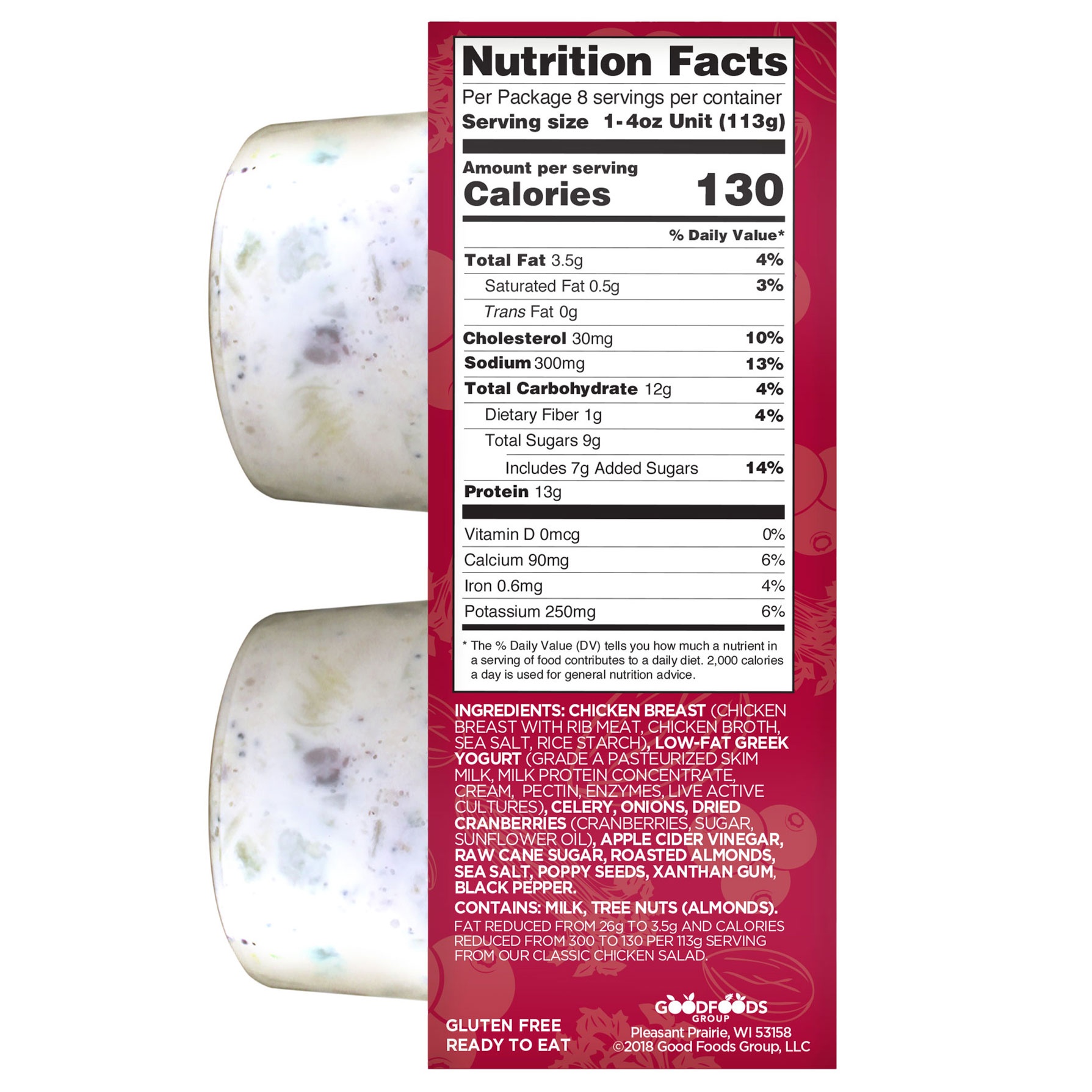 Good Foods Cranberry Almond Chicken Salad Singles 8 ct; 4 oz Shipt