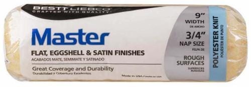 slide 1 of 1, Bestt Liebco Master Flat Eggshell & Satin Finishes Polyester Knit Roller, 9 in x 0.75 in
