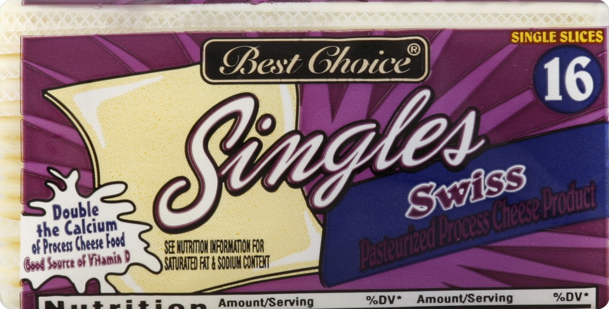 slide 2 of 5, Best Choice Swiss Cheese Food Singles, 12 oz