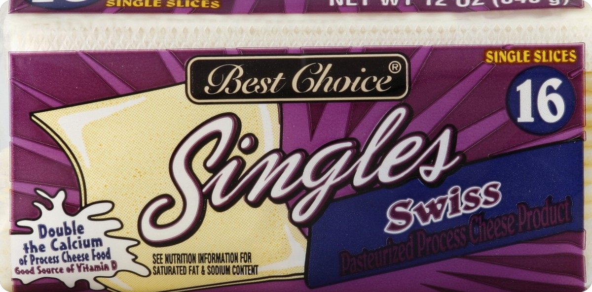 slide 4 of 5, Best Choice Swiss Cheese Food Singles, 12 oz