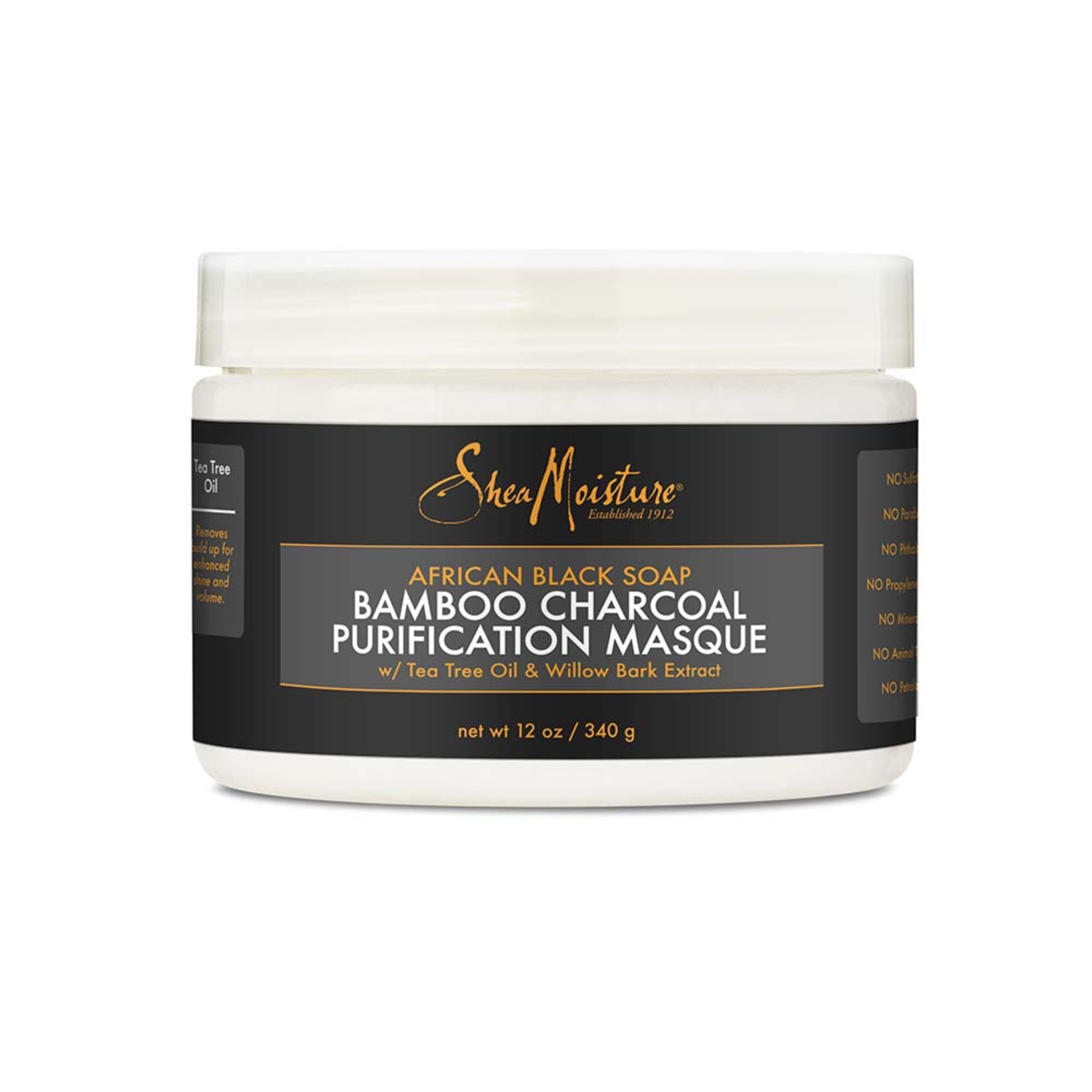 slide 1 of 1, SheaMoisture African Black Soap Bamboo Charcoal Purification Masque, 12 oz