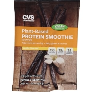 slide 1 of 1, CVS Health Plant Based Protein Smoothie Powder 1.5 Oz, Vanilla, 1.5 oz