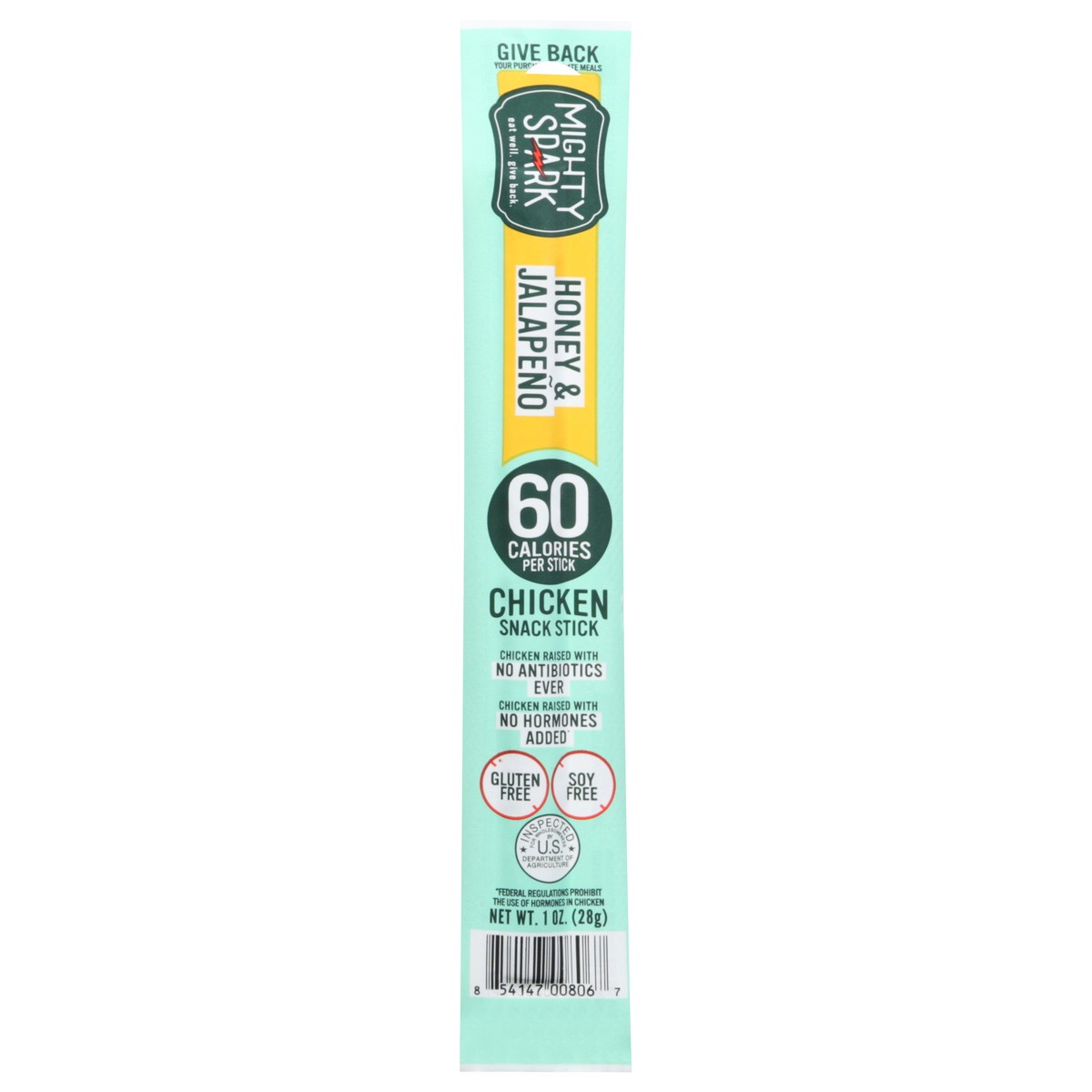 slide 2 of 12, Mighty Spark Honey &Jalapeno Chicken Snack Stick, 1 oz