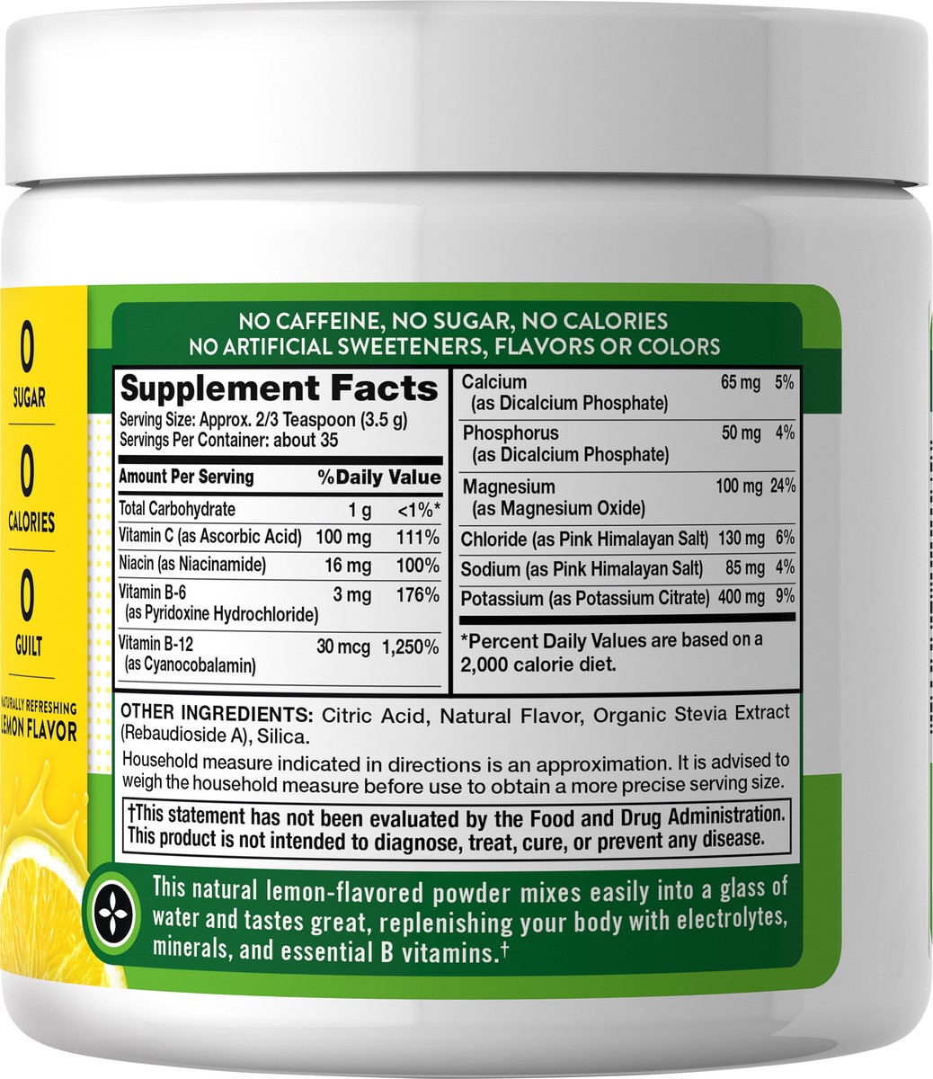 slide 5 of 7, Nature's Truth NT Electrolyte Powder 4.3 Jar, 4.3 oz
