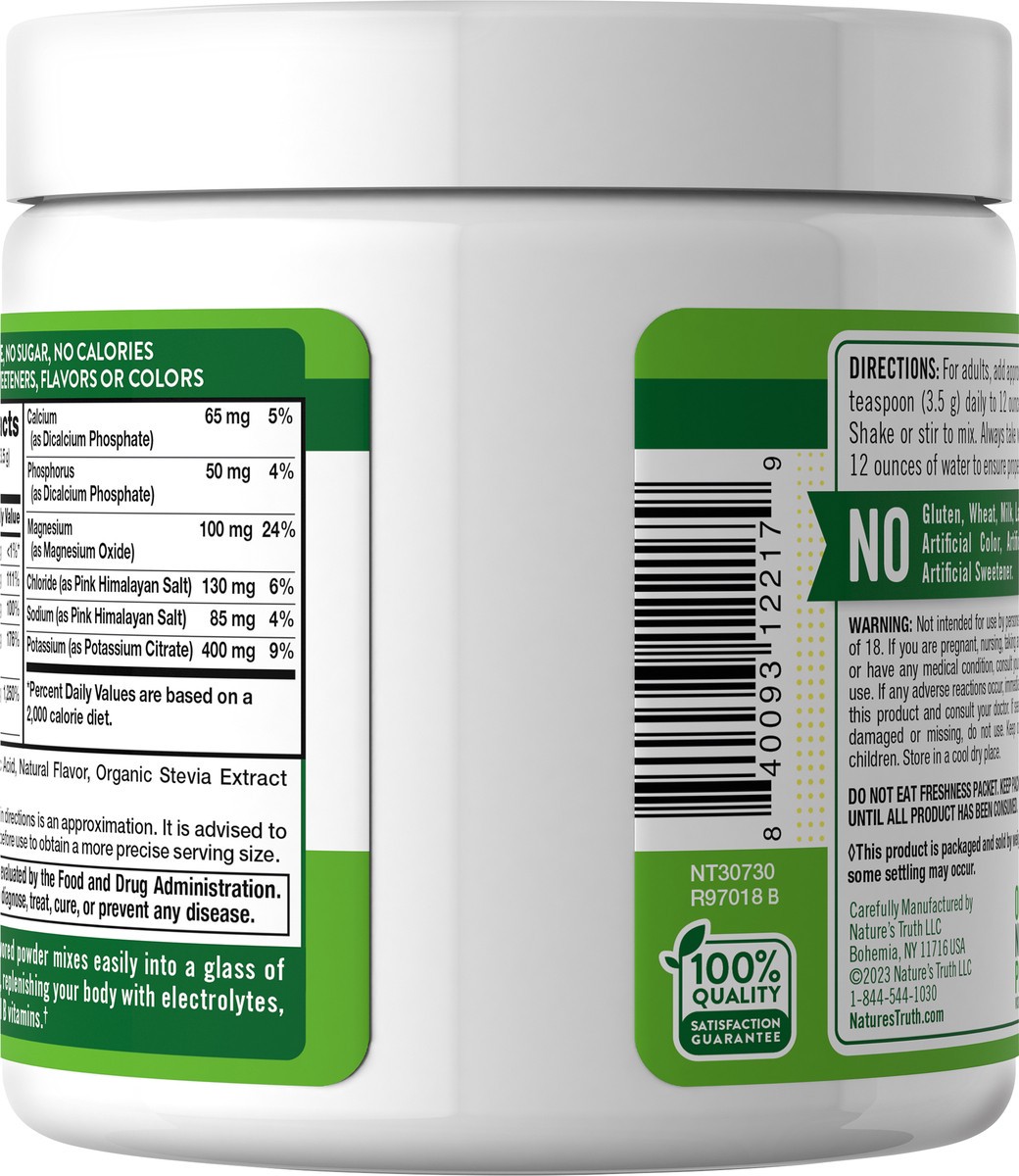 slide 3 of 7, Nature's Truth NT Electrolyte Powder 4.3 Jar, 4.3 oz