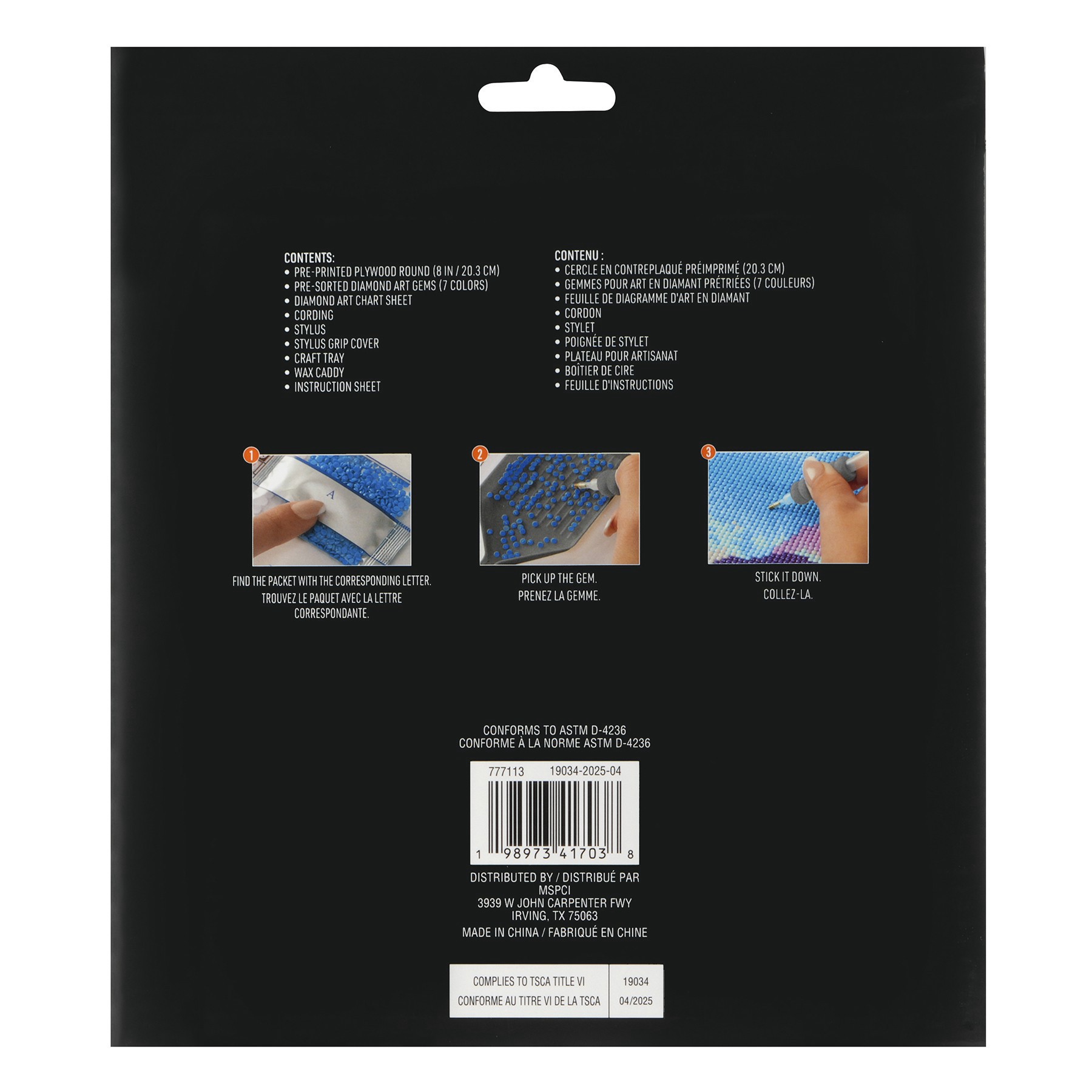 slide 4 of 4, 8" Glow-In-The-Dark Witch On Broom Stick Round Wood Plaque Diamond Art Kit By Make Market, 8 in