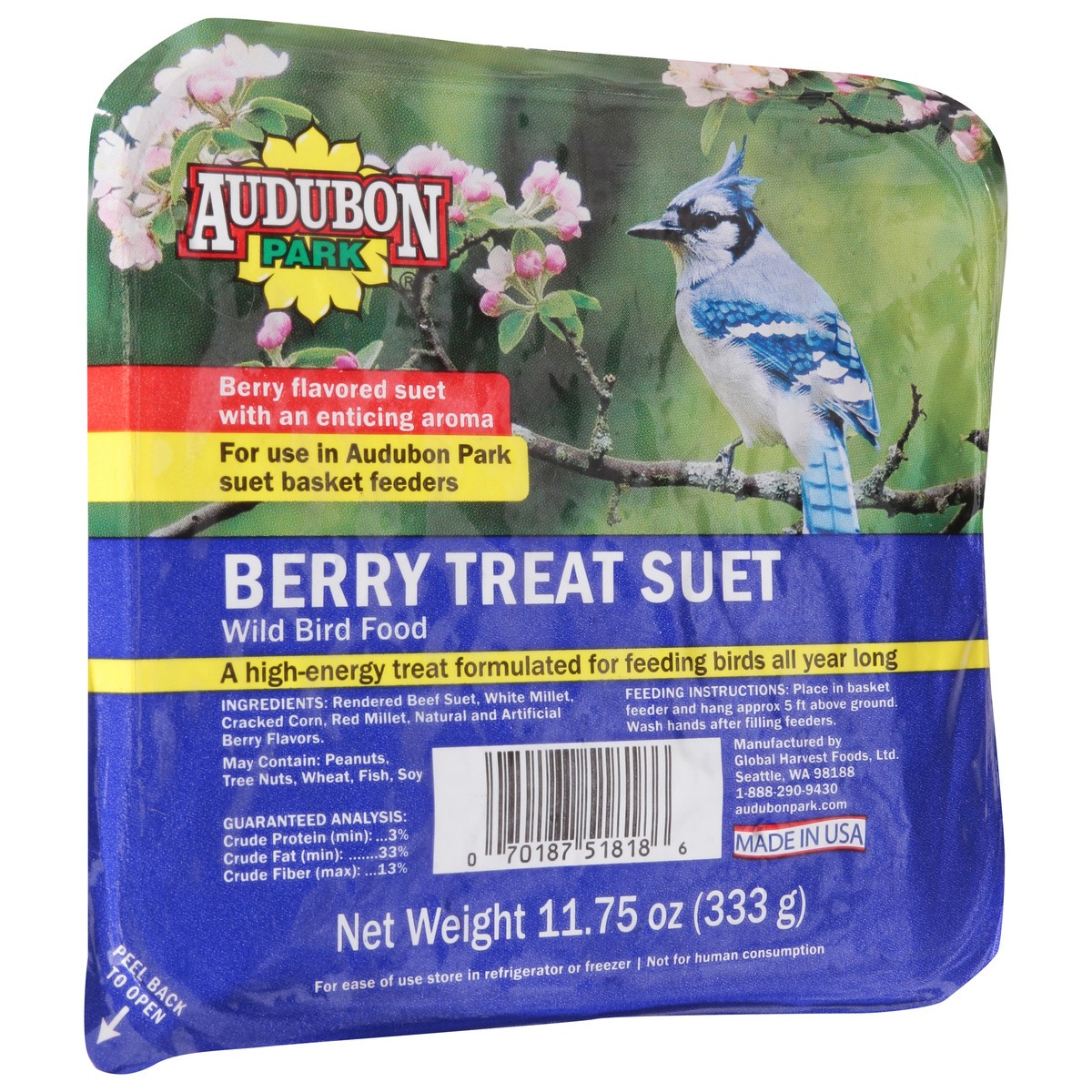 slide 2 of 9, Audubon Park Berry Treat Suet Wild Bird Food Cup\Tub, 11.75 oz