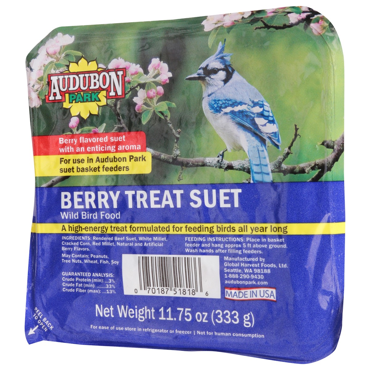 slide 3 of 9, Audubon Park Berry Treat Suet Wild Bird Food Cup\Tub, 11.75 oz