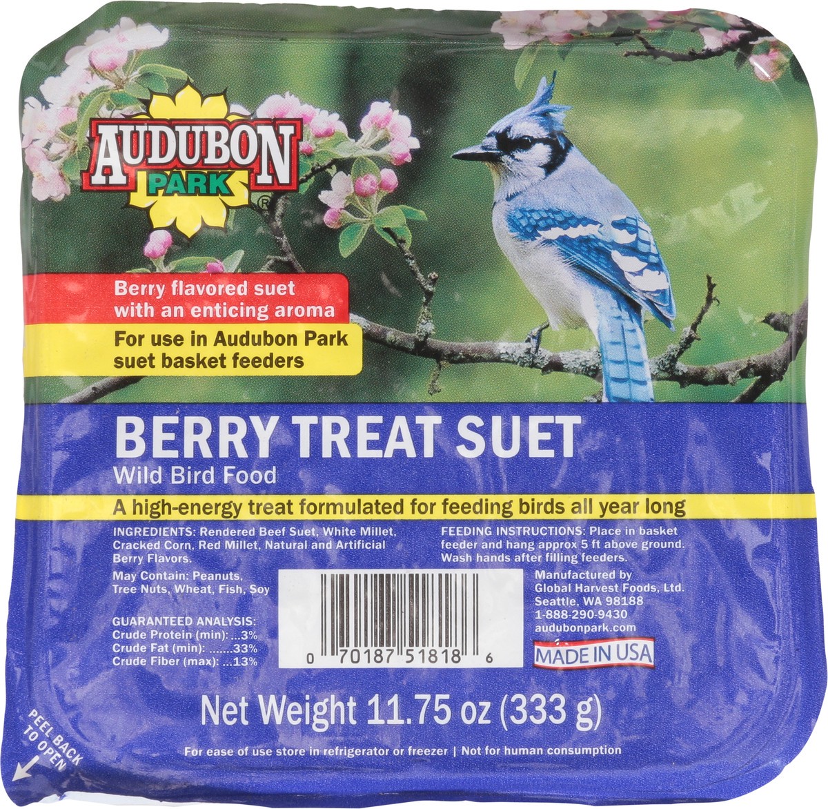 slide 6 of 9, Audubon Park Berry Treat Suet Wild Bird Food Cup\Tub, 11.75 oz