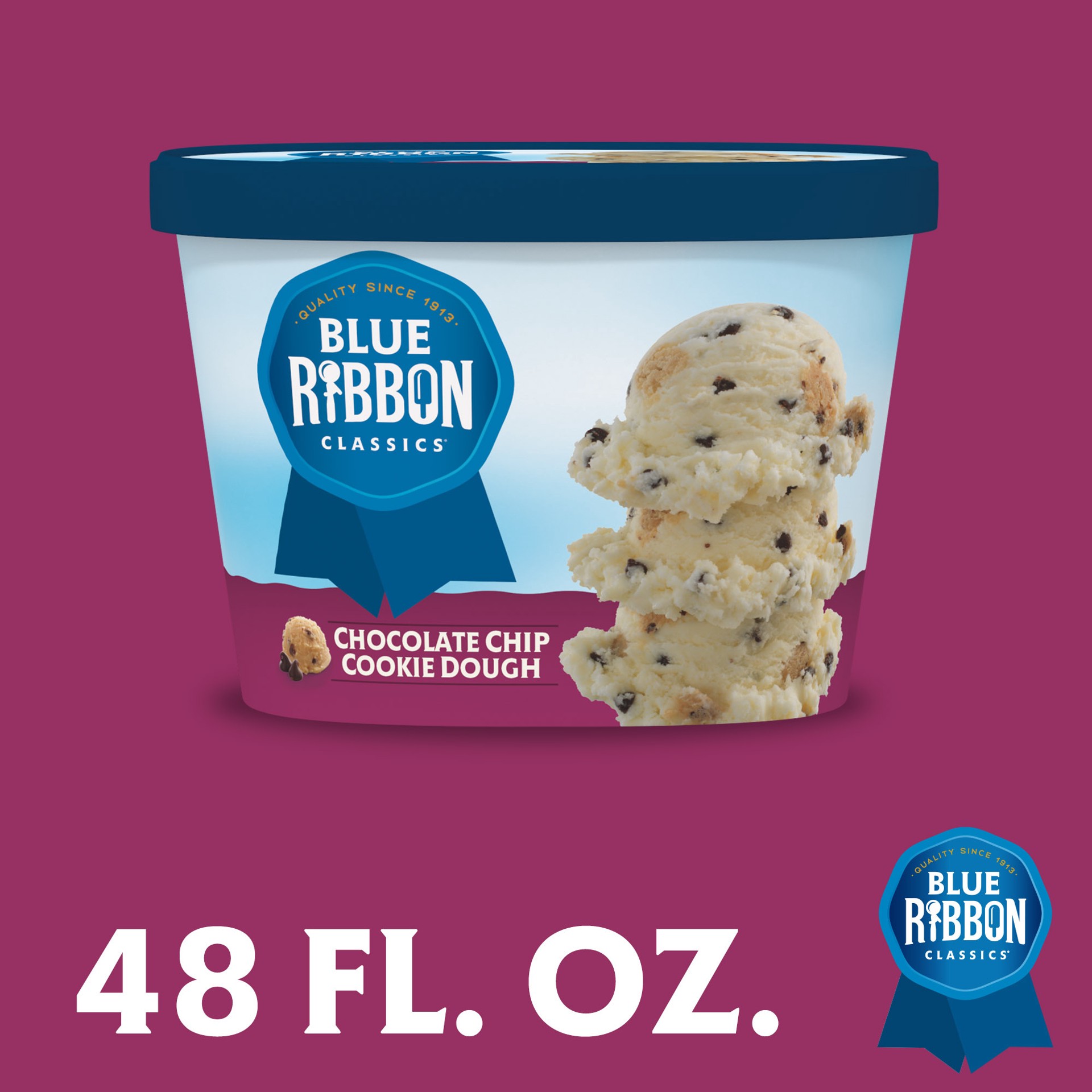 slide 2 of 5, Blue Ribbon Classics Chocolate Chip Cookie Dough Frozen Dessert, 48 fl oz, 48 fl oz