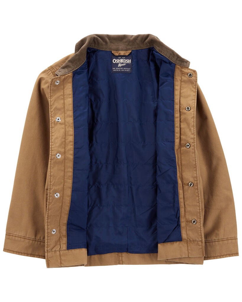 slide 2 of 3, Oshkosh Kid Button-Front Barn Jacket Tan 14, 1 ct