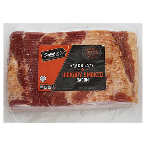 slide 1 of 1, Signature Farms Hickory Smoked Thick Cut Bacon Value Pack, 48 oz