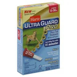 Hartz UltraGuard Pro Flea & Tick Drops For Dogs And Puppies 15-30lbs, 3 Month Supply