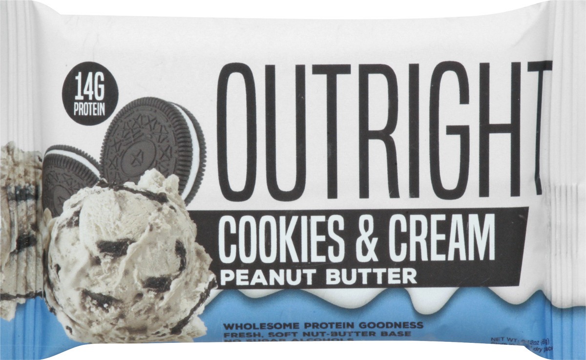 slide 3 of 13, Outright Cookies & Cream Peanut Butter Protein Bar 2.12 oz, 2.12 oz