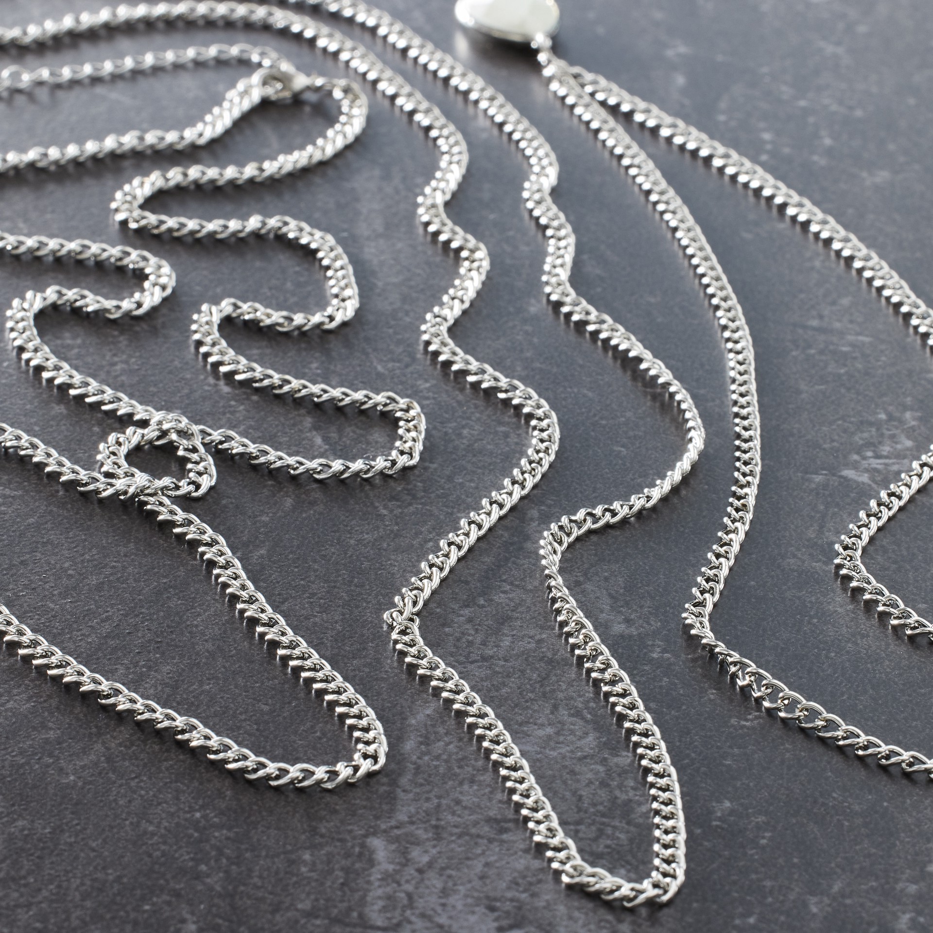 slide 2 of 3, Rhodium Curb Chain Necklaces By Bead Landing, 30 in