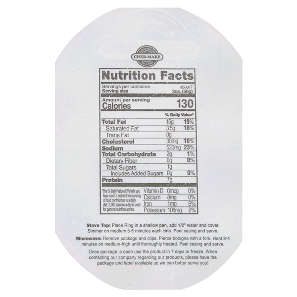 slide 4 of 5, Cher-Make Original Ring Bologna, 14 oz, 14 oz