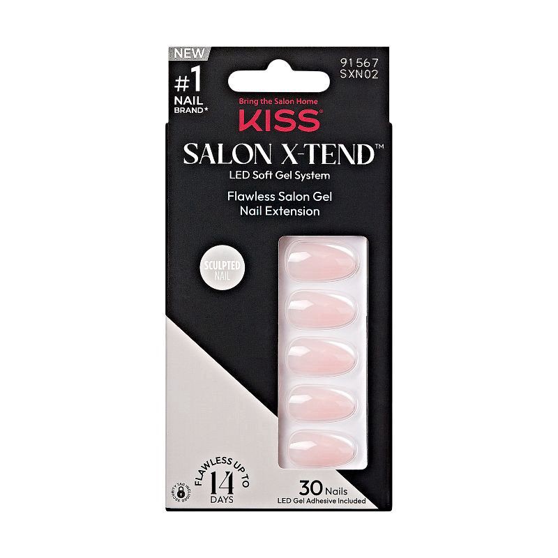slide 1 of 8, Kiss Salon X-Tend Flawless Salon Gel LED Soft Nail Extension Medium 1 ea, 1 ct