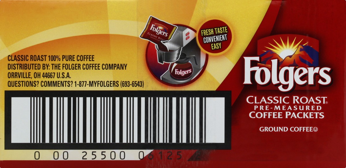 slide 9 of 11, Folgers Classic Roast Ground Coffee Packets - 36 ct, 36 ct