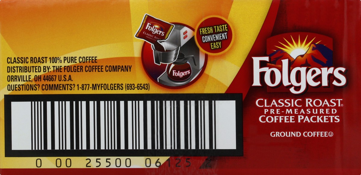 slide 8 of 11, Folgers Classic Roast Ground Coffee Packets - 36 ct, 36 ct