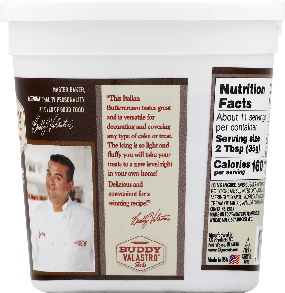 slide 3 of 10, BUDDY VALASTRO FOODS Chocolate Buttercream Icing 13 oz, 13 oz
