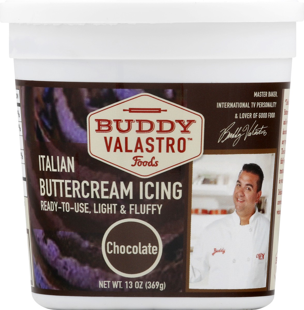 slide 8 of 10, BUDDY VALASTRO FOODS Chocolate Buttercream Icing 13 oz, 13 oz