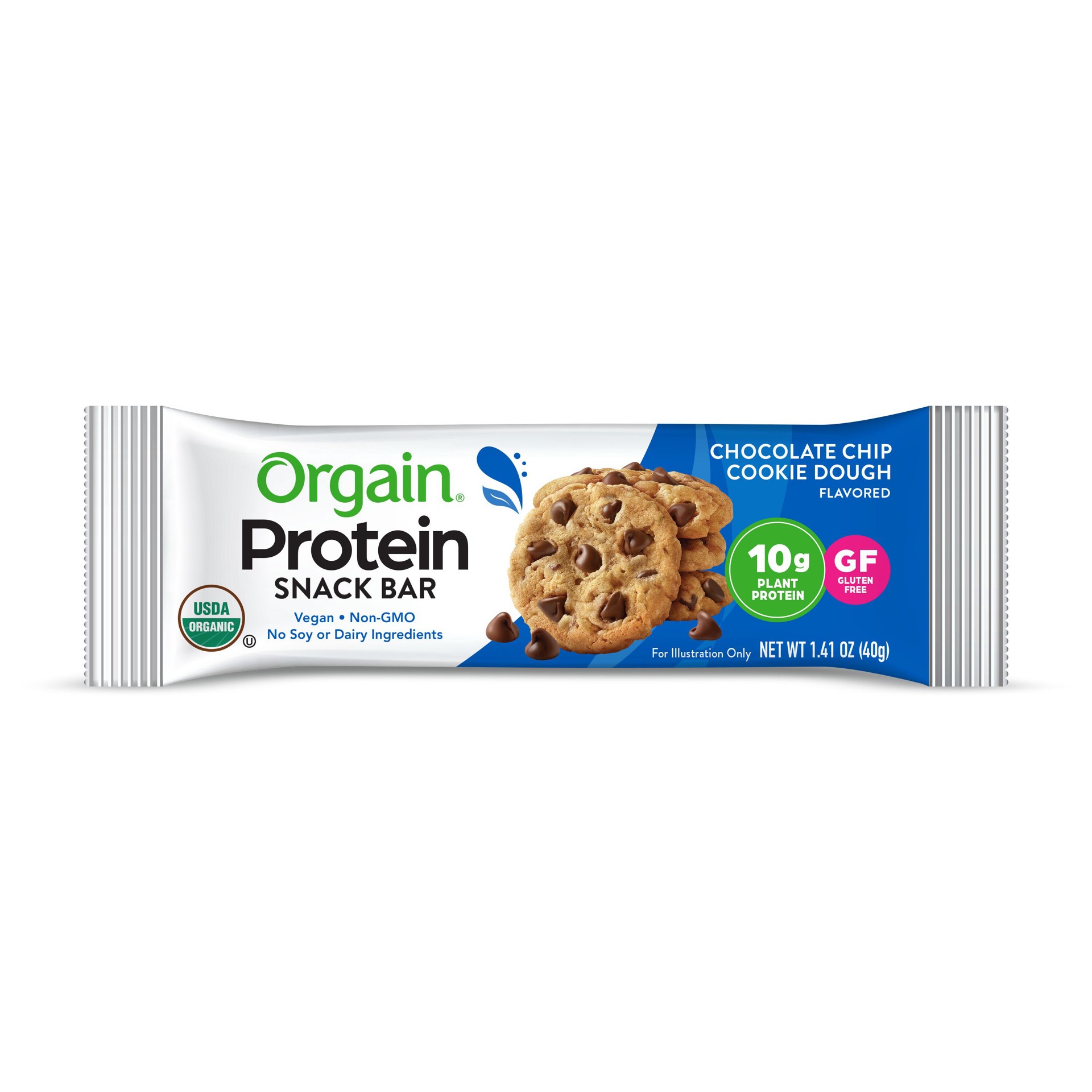 slide 1 of 7, Orgain Organic Plant Based Protein Snack Bar, Chocolate Chip Cookie Dough, 1.41oz, 1ct, 1.41 oz