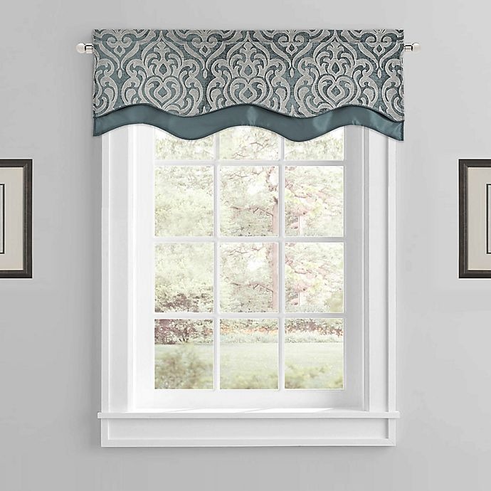 slide 1 of 3, J. Queen New York Sicily Window Valance - Teal, 1 ct