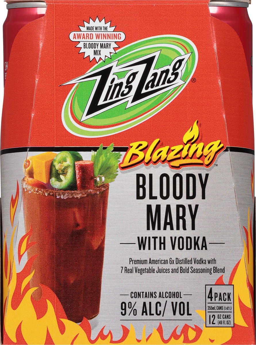 slide 8 of 9, Zing Zang Blazing Bloody Mary with Vodka 4 - 12 fl oz Cans, 4 ct; 12 oz