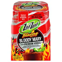 Zing Zang Blazing Bloody Mary with Vodka, Alcoholic Ready-to-Drink Canned Cocktails, 12 Fl Oz Can (Pack of 4)