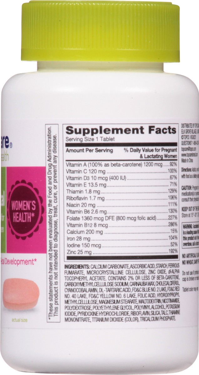 slide 2 of 9, TopCare Vitamins Prenatal, 100 ct