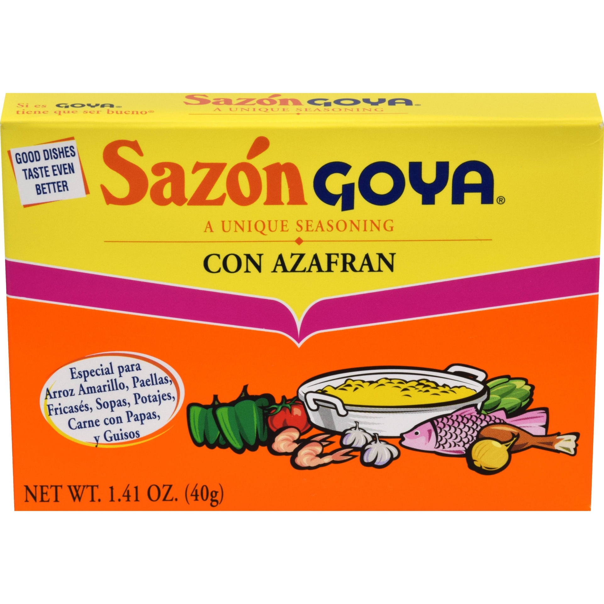 slide 1 of 6, Goya Sazon Con Azafran Seasoning, 1.41 oz