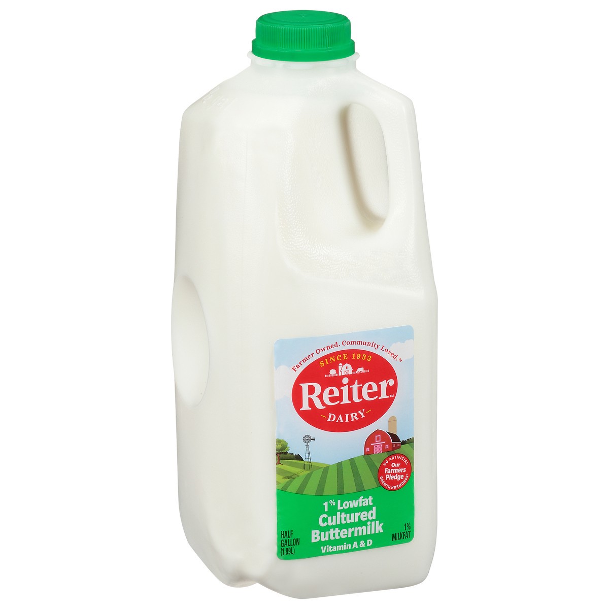 slide 4 of 14, Reiter Dairy 1% Lowfat Cultured Buttermilk Half Gallon - 1 Jug, 0.50 gal